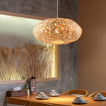 50cm Bamboo Wicker Rattan Nest Shade Pendant Light Fixture Ceiling Lamp Chandelier