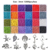 small seed beads with bead line scissors tool for diy women bracelet necklace color craft beads for jewelry making accessories