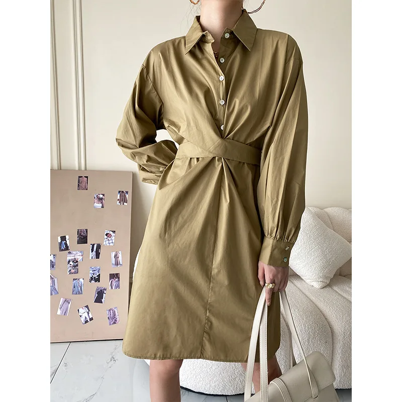 

Французское дизайнерское нишевое платье-рубашка kink, модное осеннее платье, новинка 2022