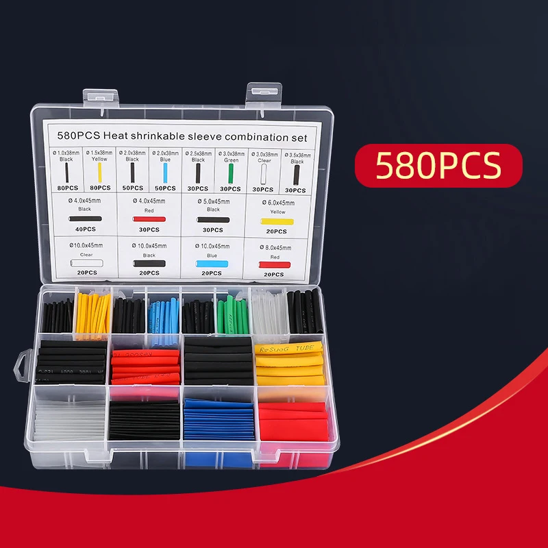 

580 шт., термоусадочные трубки для кабелей