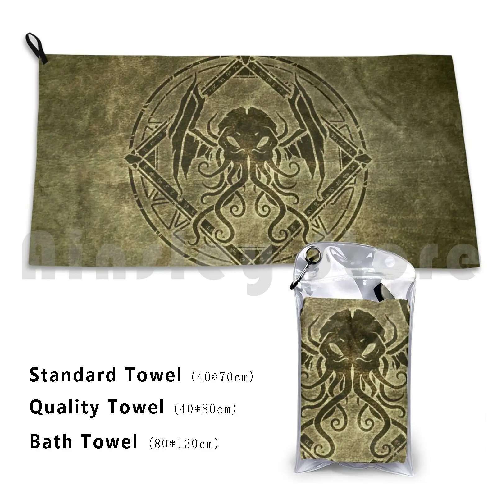 Cthulhu дизайнерское старое кожаное полотенце на заказ банное Eldritch ужас Темный