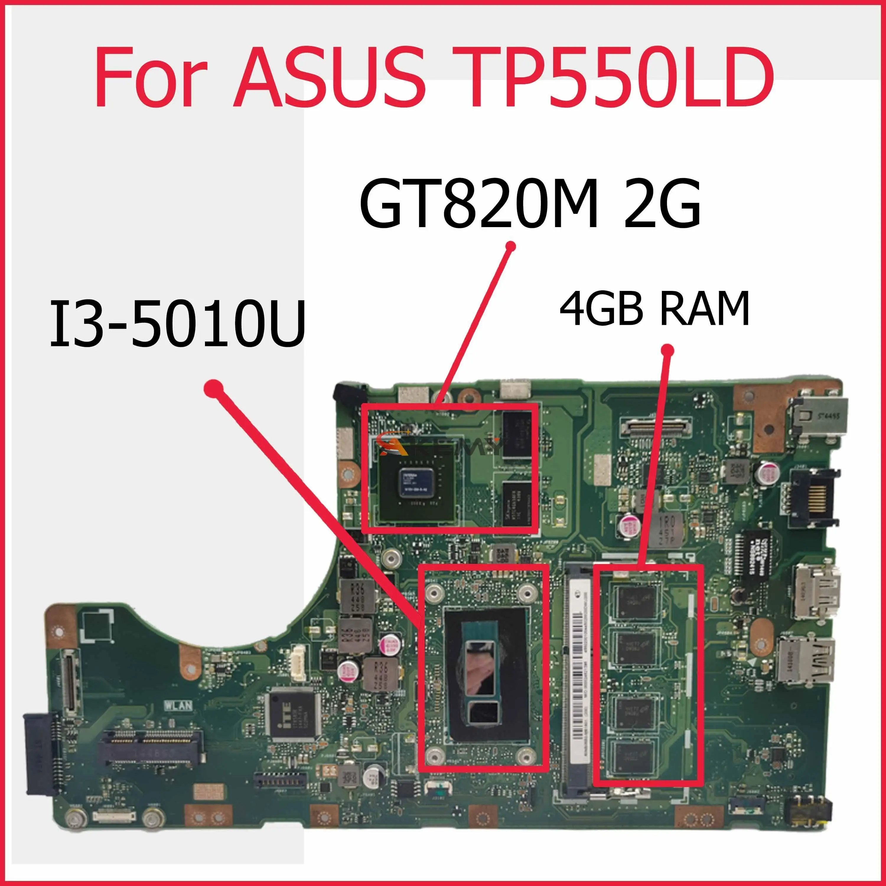 

TP550LD Laptop motherboard for ASUS TP550 TP550L TP550LD TP550LJ Test original mainboard CPU I3-5010U 4GB 100% test runs well