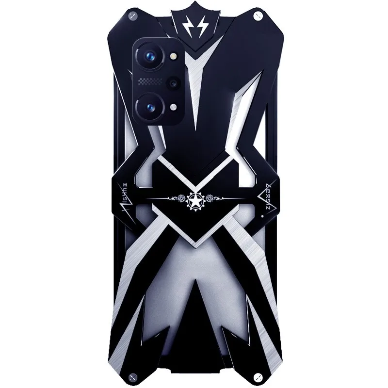 

Metal Steel Machinery Series Cases For Realme Q5 V23i V25 10 Gt2 Neo3 Pro Plus Thor Heavy Duty Armor Aluminum Phone CASE Cover