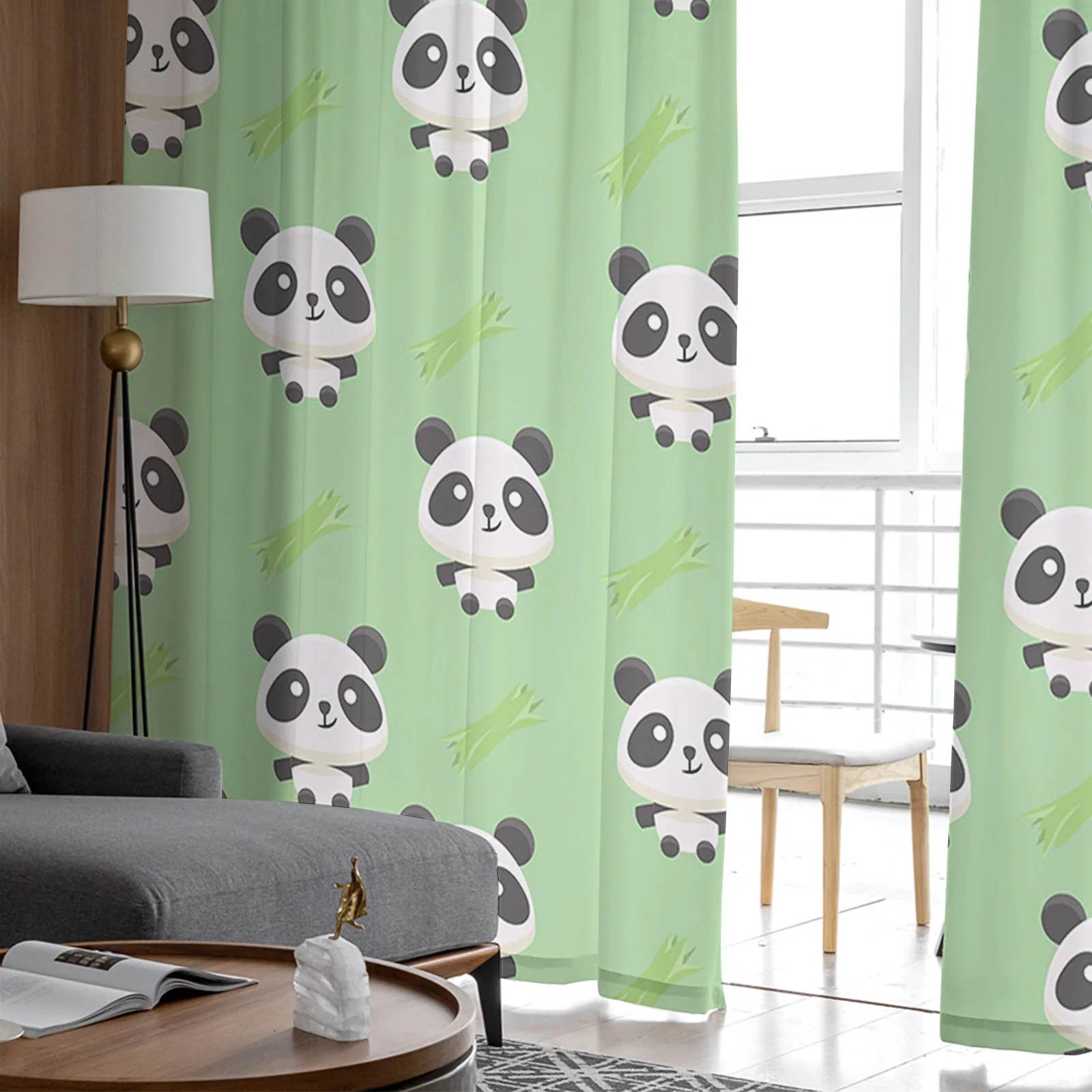 Мягкие бамбуковые шторы в виде панды прозрачные Занавески для гостиной зала