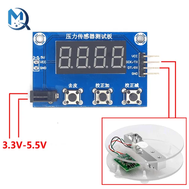 HX711 Load Cell AD Weight Pressure Sensor AD Module with Display 24-bit Weighing Instrument Electronic Scale 1