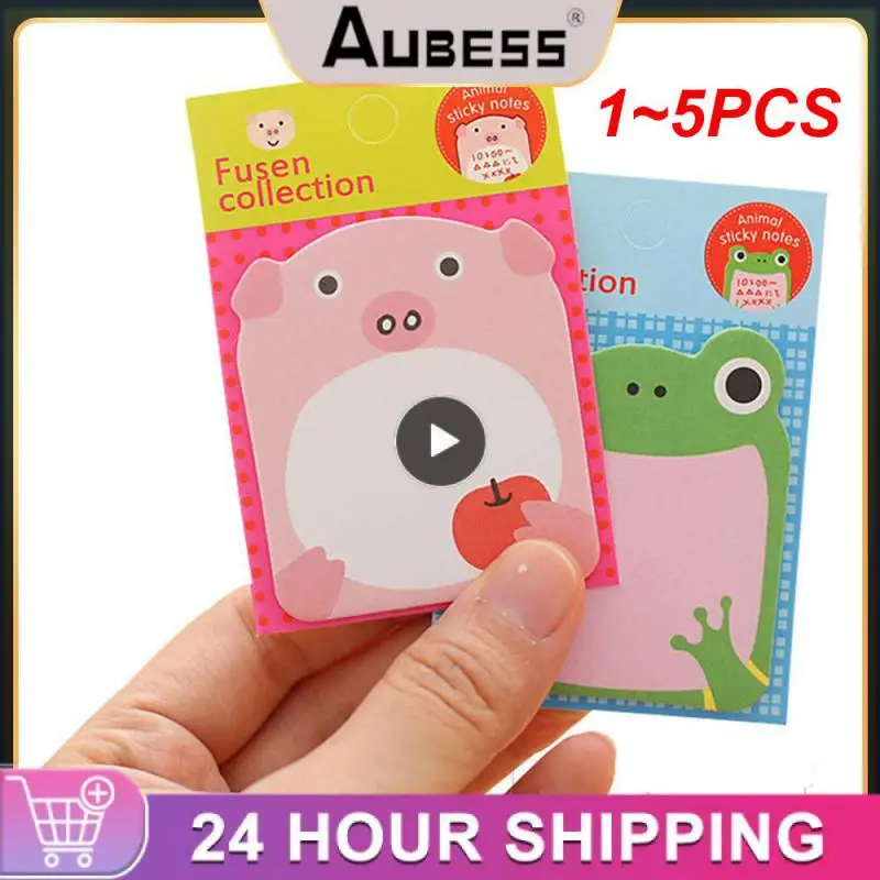 

1~5PCS lot Creative Stationery Animal Series Cute Paper Memo Pad / Sticker Post Sticky Notes Notepad School Office Supplies