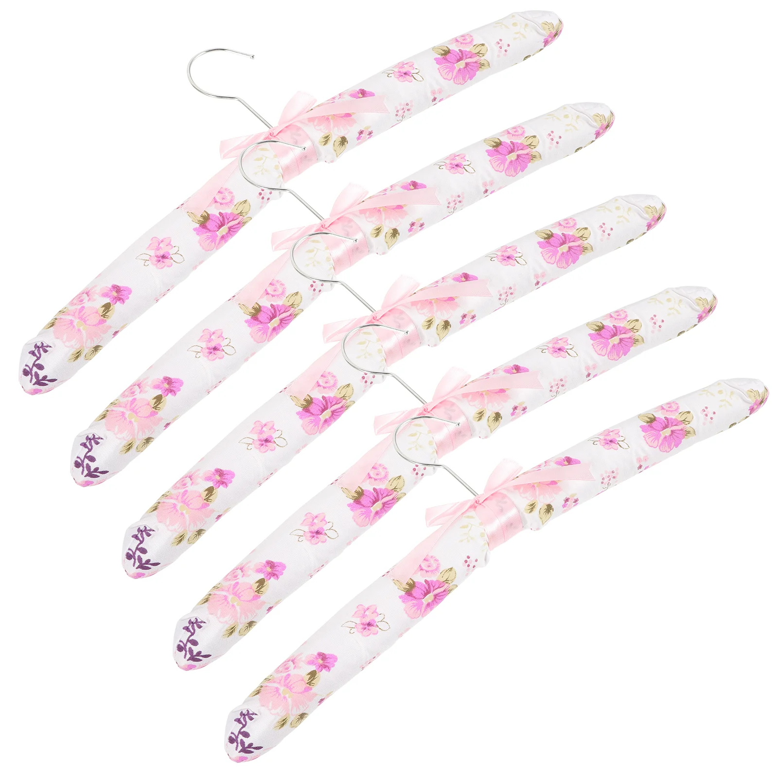 

5 Pcs Sponge Hangers Clothes Cabinet Cupboard Liner Small Floral Padded Women Home Women's Pant