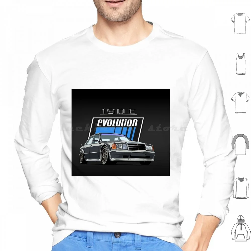 Толстовка хлопковая с длинным рукавом для автомобиля 190e