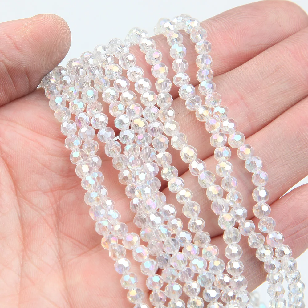 Стеклянные бусины для изготовления ювелирных изделий 4 мм 96 шт