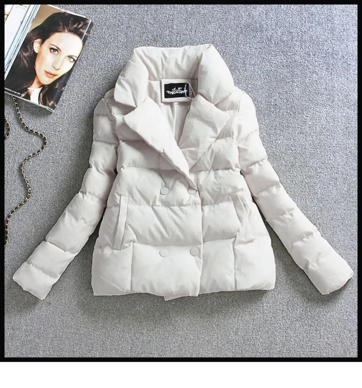2023 Winter Women Jacket Coat Cotton Clothing Short New Slim Ladies Warm Parka Black Sutdent Clothes