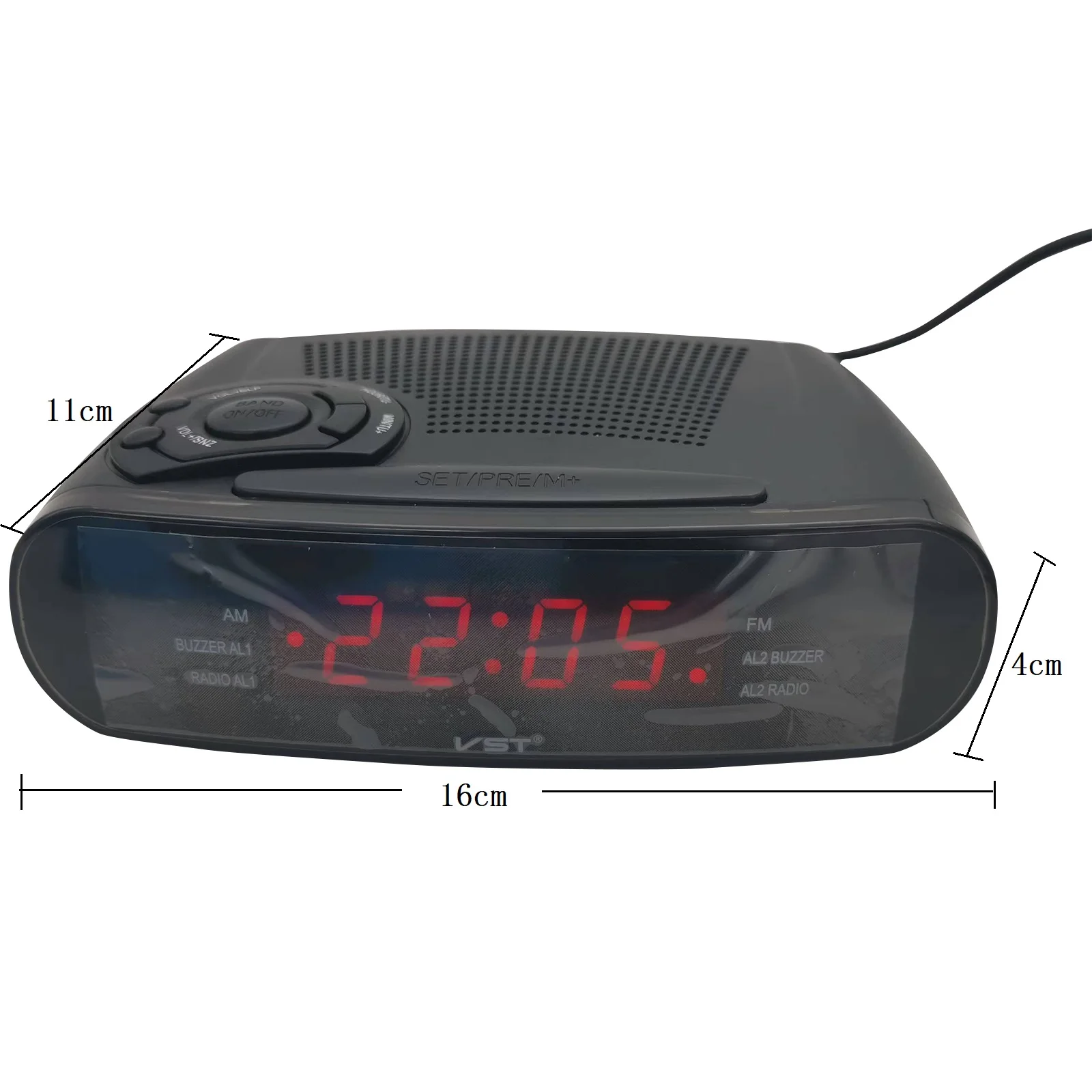 Radio With Am/fm Digital Led Display With Snooze, Battery Ba