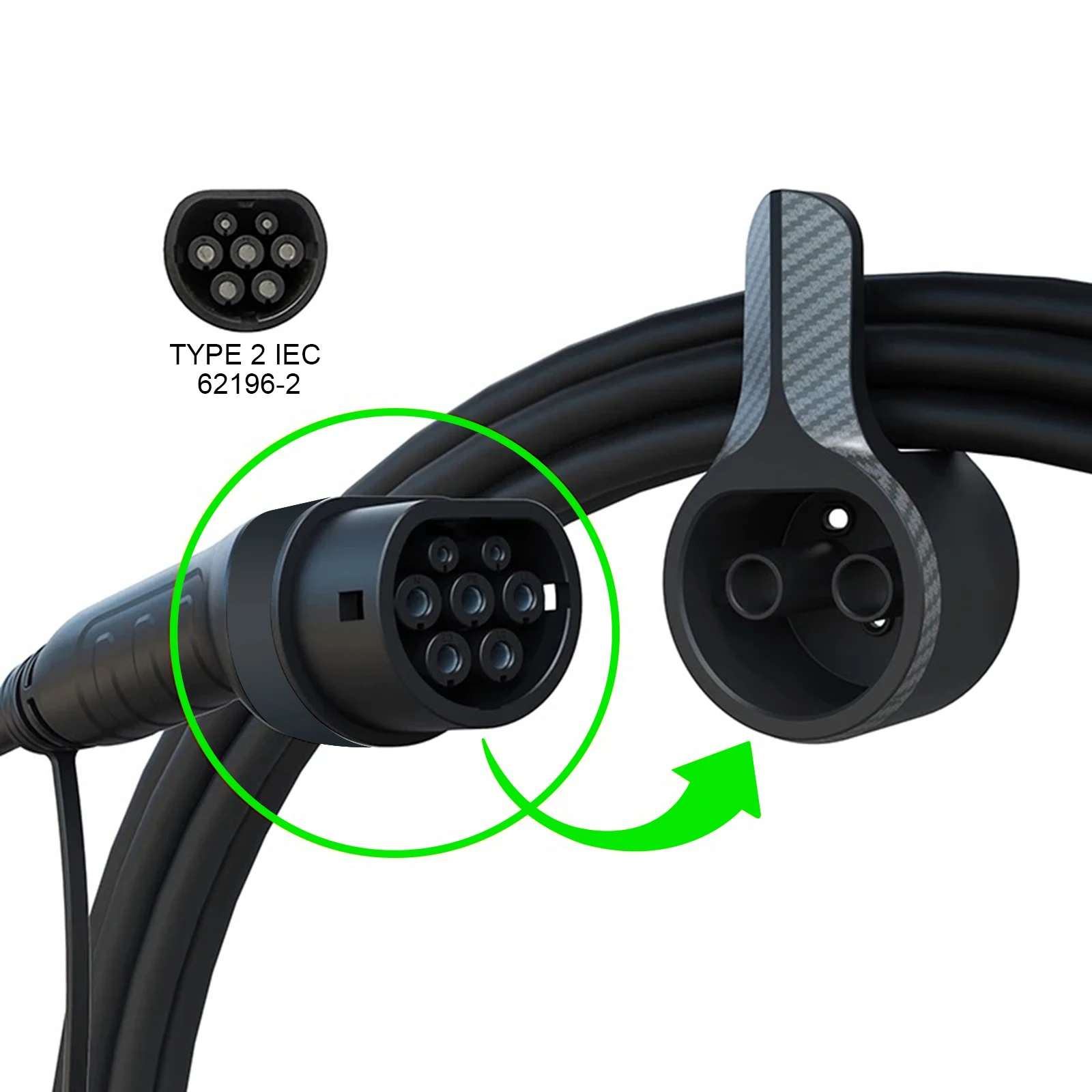 

Держатель зарядного устройства для зарядки электромобиля, подвесное устройство для разъема типа 2 EC 62196-2