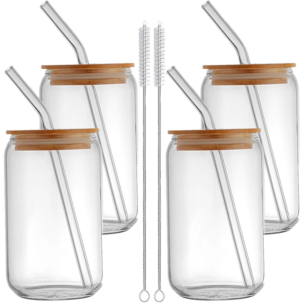 

4 Sets Wide Mouth Lidded Cup Drinking Cups Cold Cups