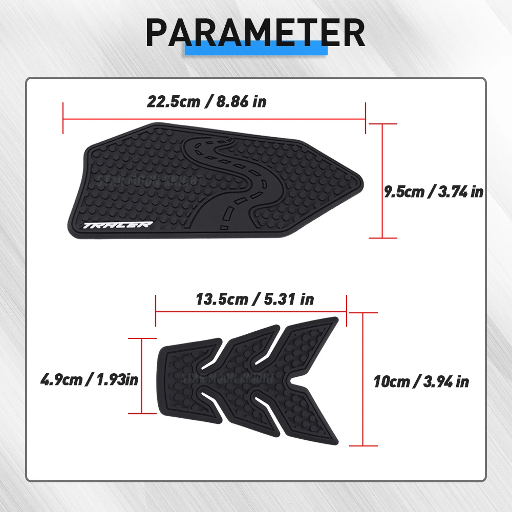 Фото Новая противоскользящая накладка на бак для YAMAHA Tracer 9, TRACER9GT, TRACER 9 GT+, Y-AMT: резиновые наклейки для защиты от царапин на топливном баке (модели 2025+) №5