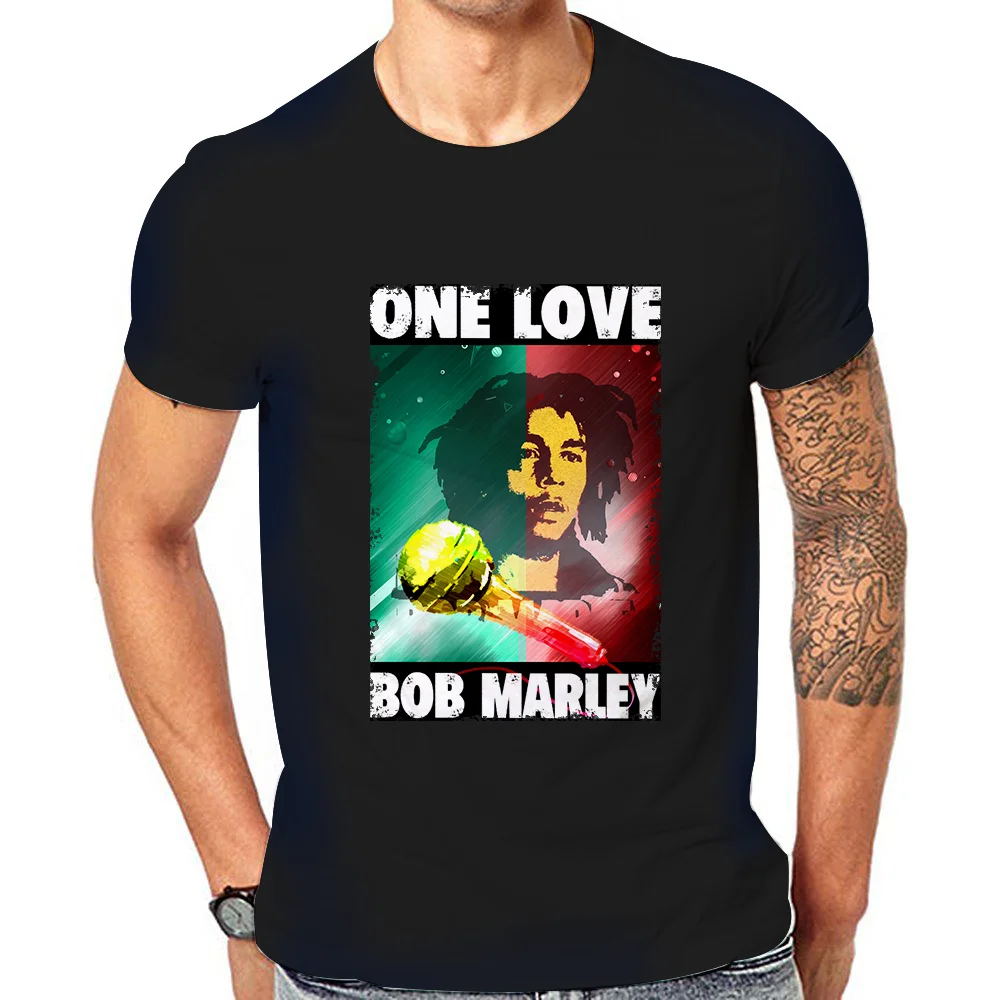 

Summer Men's T-Shirt Marley 3D Printed Hip Hop Shirt Top Men's Pop Funny Music Rock Bob Marley Plus Size Short Sleeve Shirt
