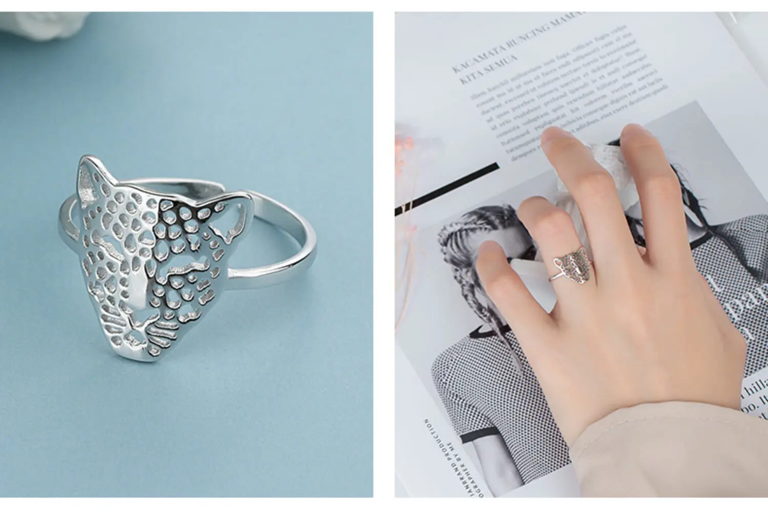 

Lion Head Hole Girls Ring YR40066