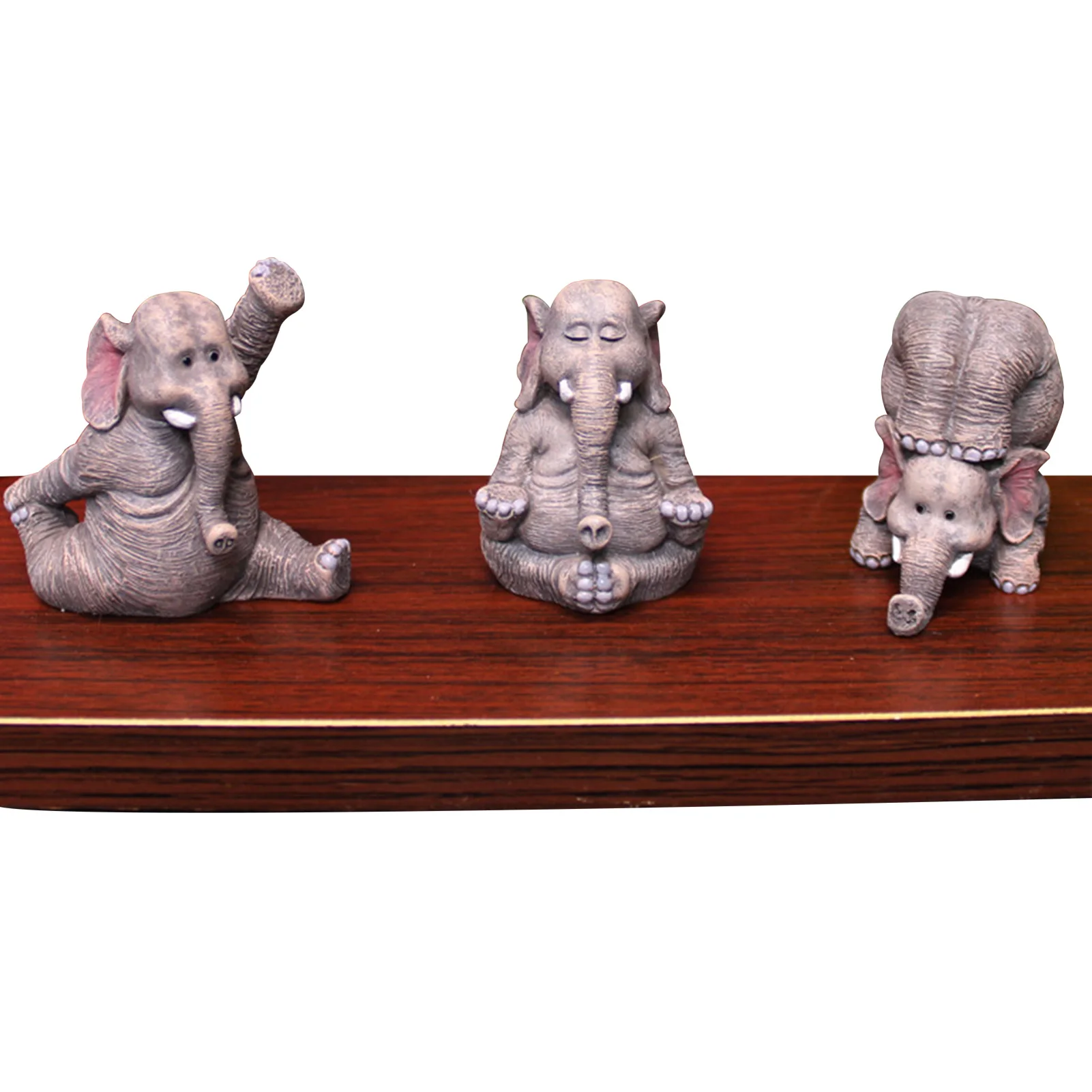 

Elephant Decor Figurines Home Decor Cute Elephant Sculpture 3pcs Mini Statue Ornament Collection Resin Animal Elephant Figurine
