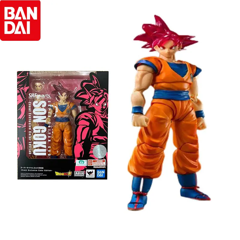 

Original Bandai Dragon Ball SHF SON GOKU Super Saiyan God Anime Figure Event Exclusive Color Edition PVC Model Toys Collection