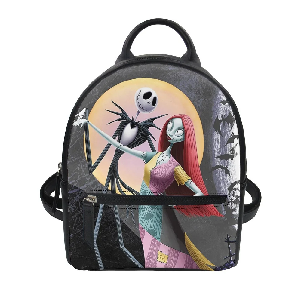 

Nightmare Before Christmas Print Women's Backpack 2022 Trend PU Leather Women's Waterproof Women's Travel Mochilas Free Shipping