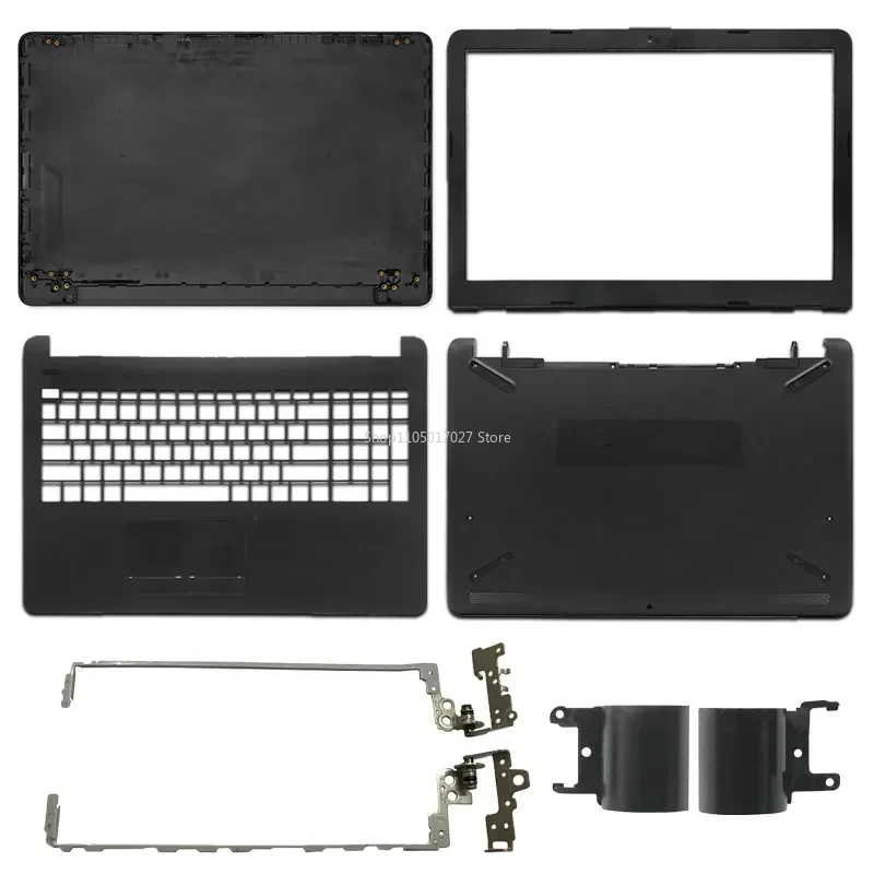 Фото Черный чехол для ноутбука 15-BS 15-BW 15-RA 15-RB 250 G6 255 G6 TPN-C129: задняя крышка LCD, передняя рамка, петли, подставка для рук, нижний корпус №1
