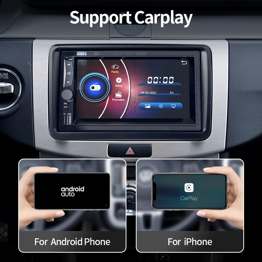 Автомагнитола 2DIN для Nissan Toyota Volkswagen 7 дюймов Android Bluetooth FM-радио поддержка камеры