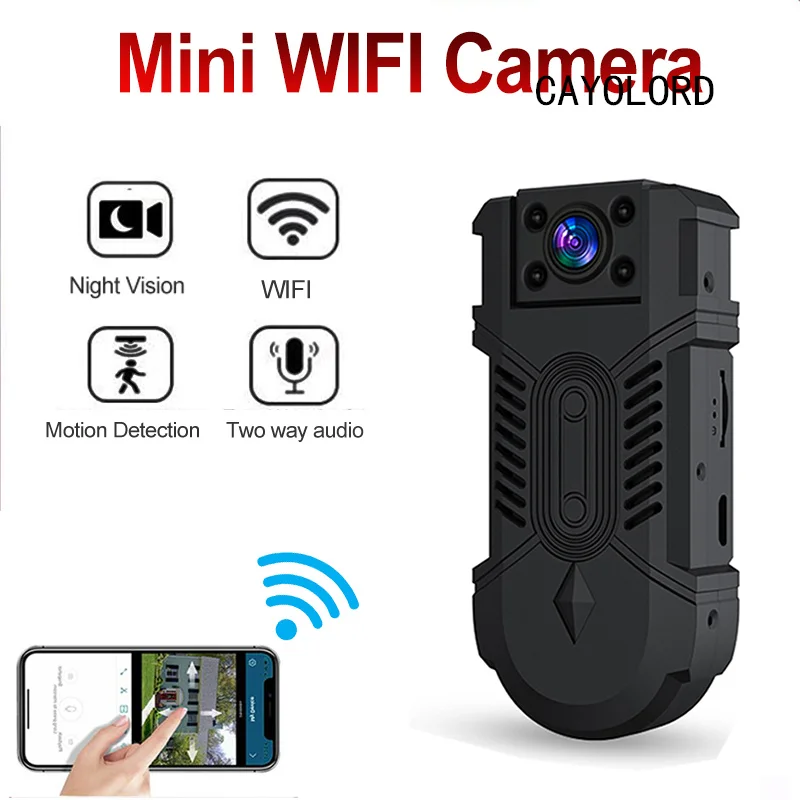 

080P HD Mini Wifi Body Camera 1080P 180° Rotatable Recording Clip Camcorder Night Vision Sports Nanny Security Sports DV