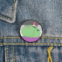 asexual mushroom frog cartoon pin custom cute brooches shirt lapel teacher tote bag backpacks badge gift brooches pins for women