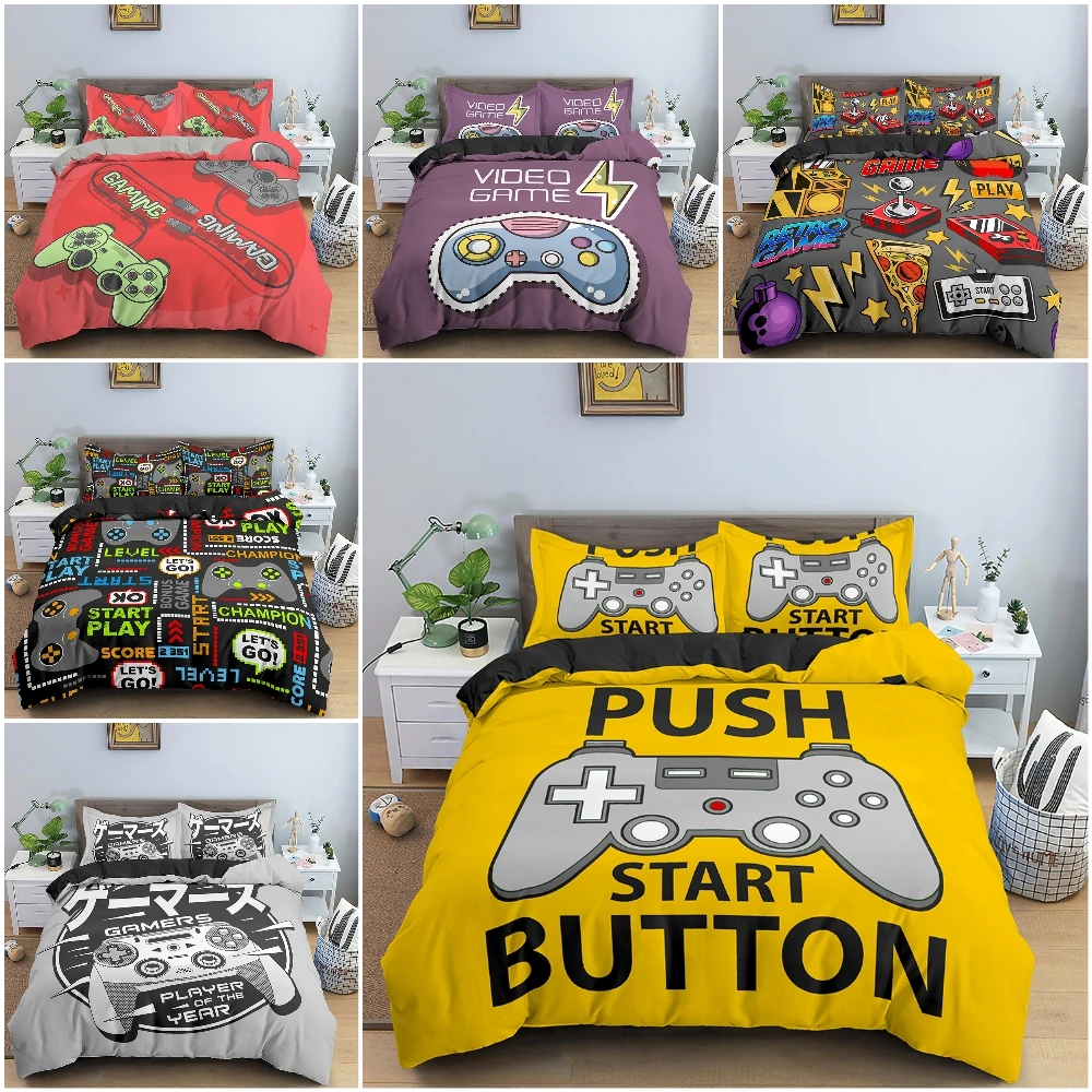 

3D Gamepad Bedding Set Kids Duvet Cover Modern Video Games Comforter Covers Microfiber Fabric Bedclothes Queen King Size