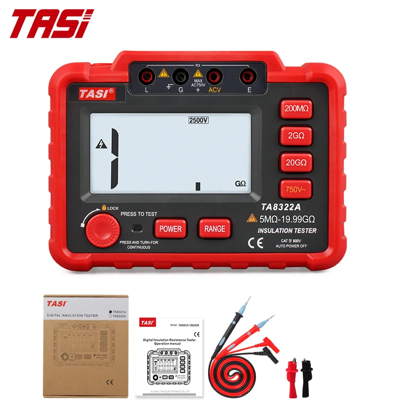 Измеритель сопротивления цепи TASI TA8321A (мегомметр) для измерения сопротивления заземления с двойным интегральным АЦП преобразованием (art.: 3920d8a55a3bf) - 3920d8a55a3bf