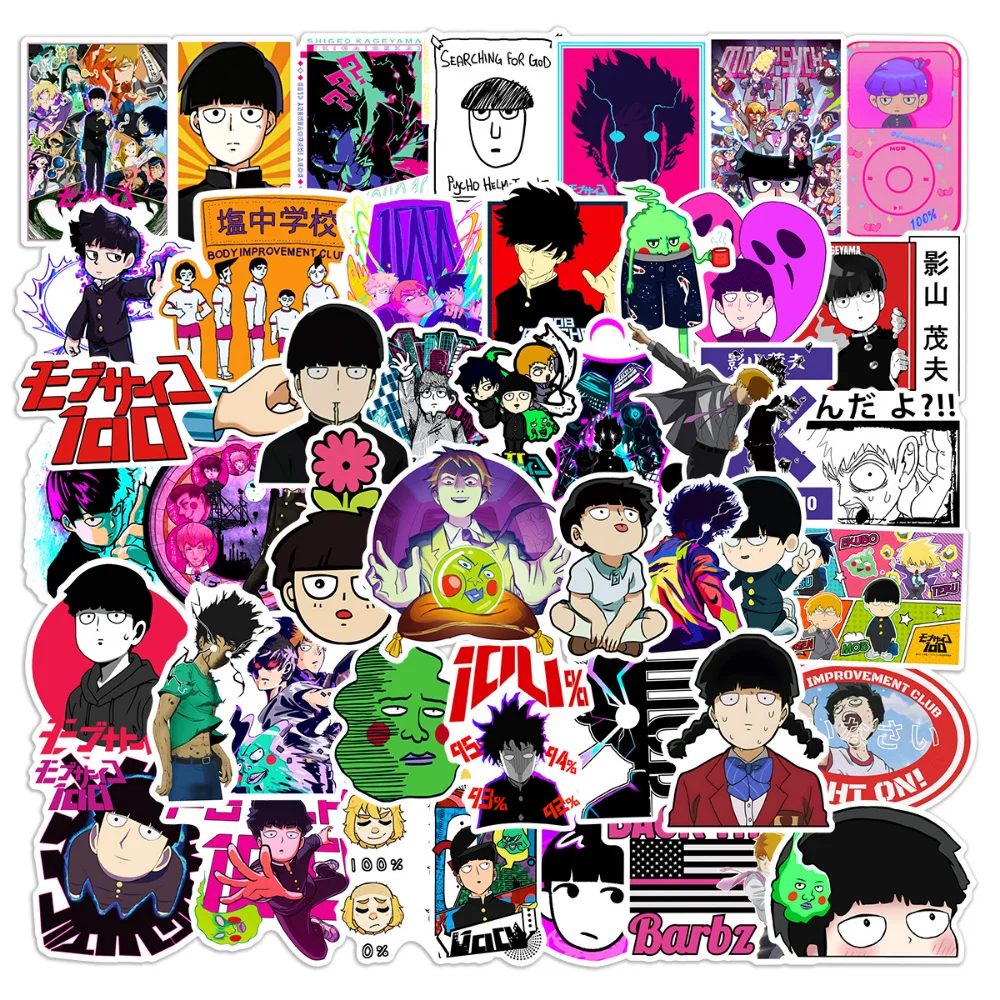 10/50Pcs/Pack Mobu Saiko Hyaku Graffiti Stickers Mob Psycho 