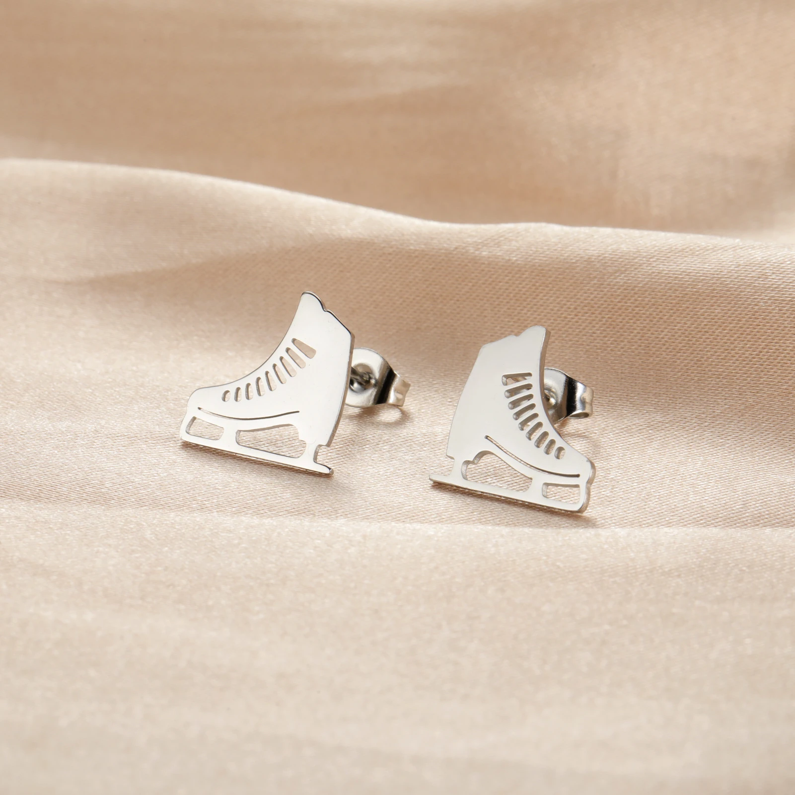 Unift Женские серьги-гвоздики из нержавеющей стали для катания на коньках Коньки