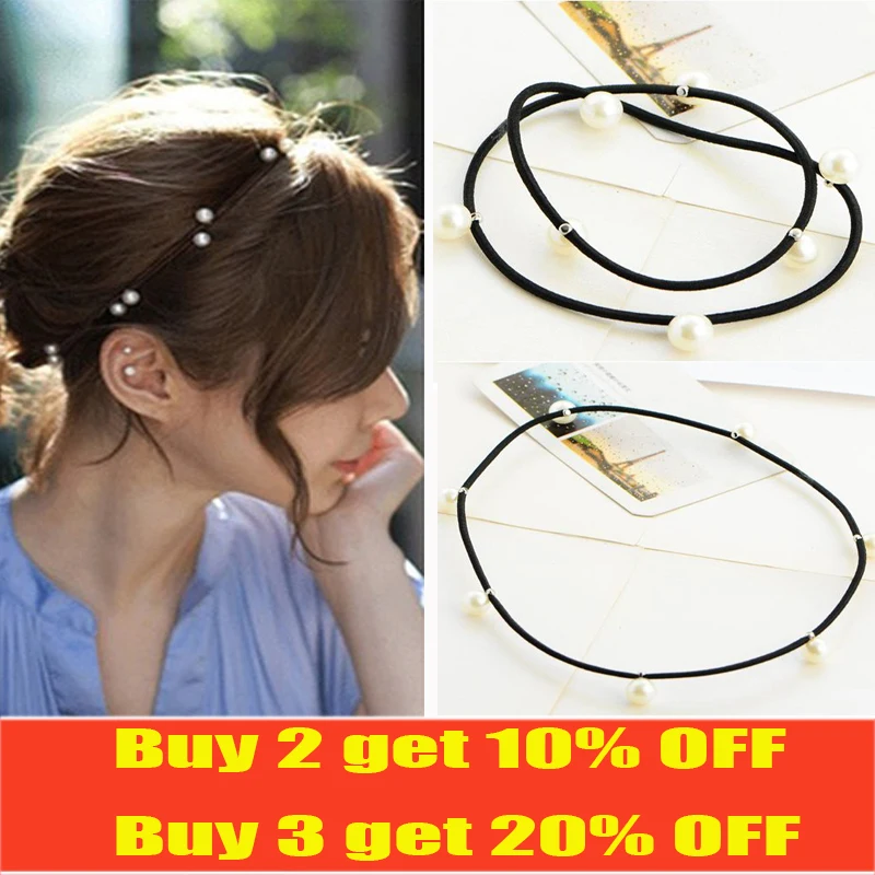 

[6863]elastic band bracelet summer style hair accessories women headband gum weave baffle braided bow bandana ornaments