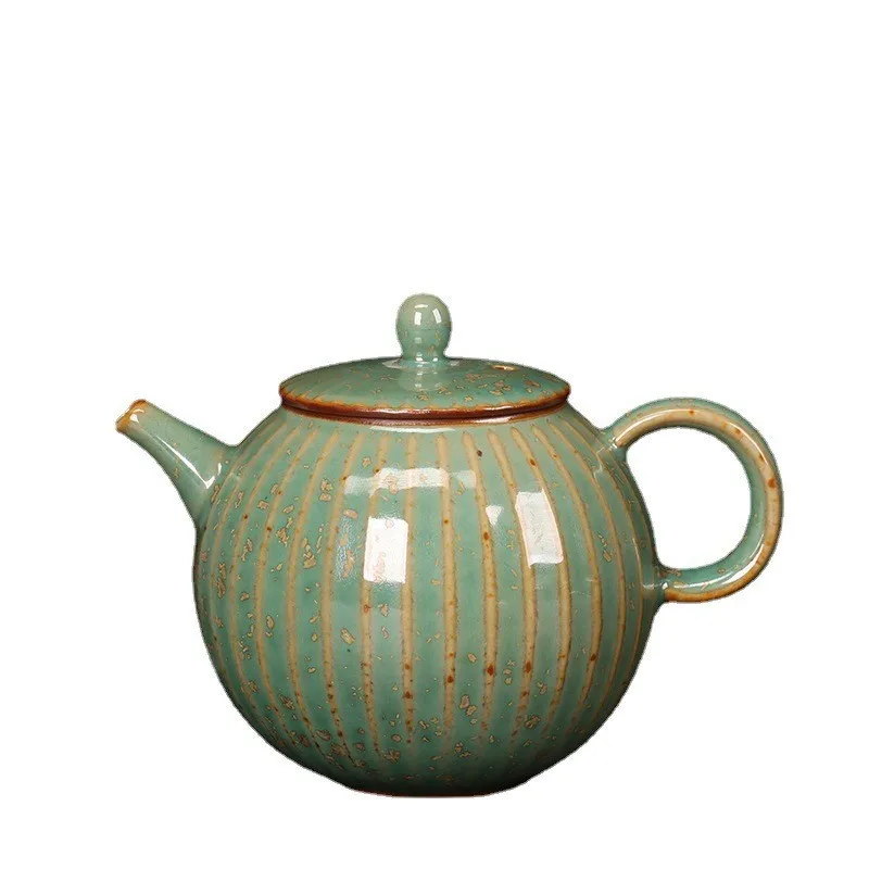 

Green Porcelain Teapots Teapots Large Kung Fu Tea Sets Large-capacity Tea Cups of Long quan Ice Cracked Ceramics For Home Use