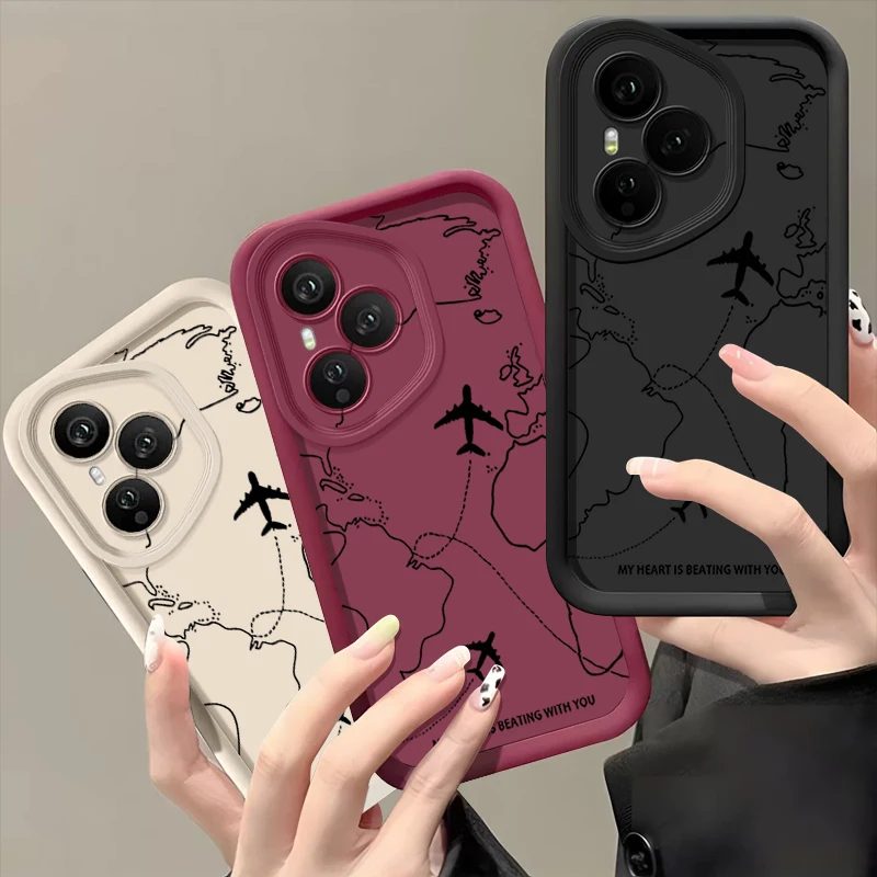 Фото Мягкий чехол из ТПУ с рисунком Air Route для Honor 400 Pro 200 Pro X8c X9c Smart X6a X6b X6c Magic7 Lite, силиконовый защитный чехол №3