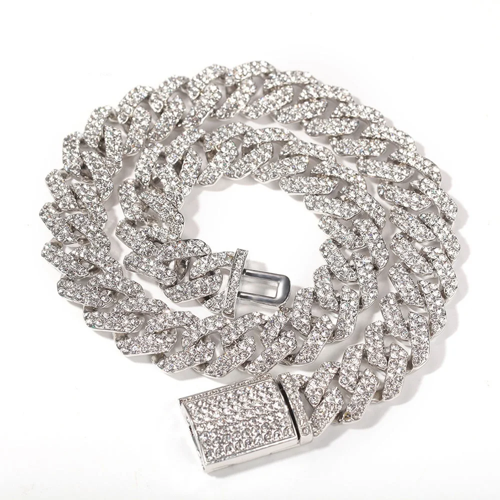 

18MM Luxury Fashion Designer Vintage Hipop Gold Diamond Necklace Chain For Women 2023 New In Jewelry Y2K Rock Accessories