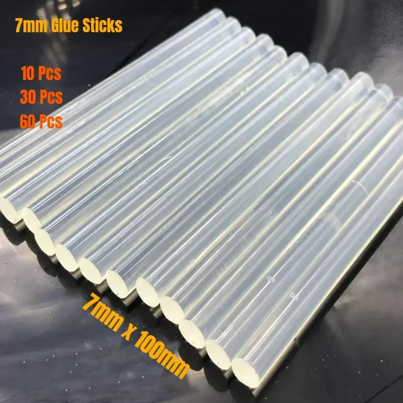 

10/30/60 шт. 7 мм x 100 мм клеевые палочки для небольшого термоклеевого пистолета, стержни высокой вязкости, восковая палочка для ремонта, аксессуары для электроинструментов «сделай сам»