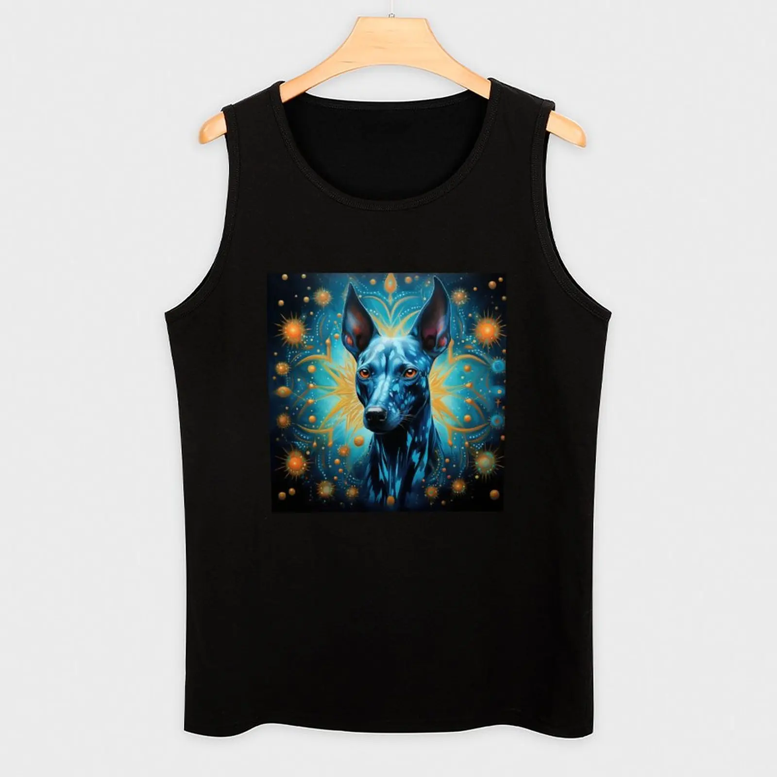 Xoloitzcuintle мексиканские бесшерстные собаки соло искусство в старинном ретро-стиле