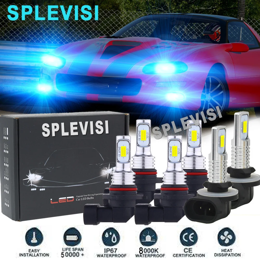 

LED Headlight Fog Light Hi Low Beam Bulbs Car Lights Ice blue For Chevrolet Camaro 1998 1999 2000 2001 2002 Blazer 2000-2005