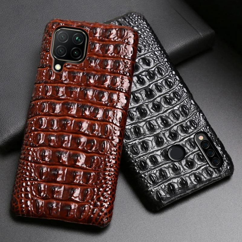 

Leather Phone Case For Huawei Mate 40 30 20 20X 10 P20 P30 Lite P40 Pro Plus P Smatr Nova 5T Y6 Y9 2019 Crocodile Back Cover