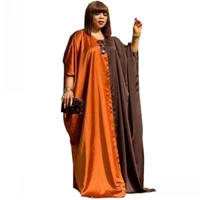 new muslim robes fashion loose abaya african dresses for women colorblock big size maxi dresses summer boubou africain femme 4xl