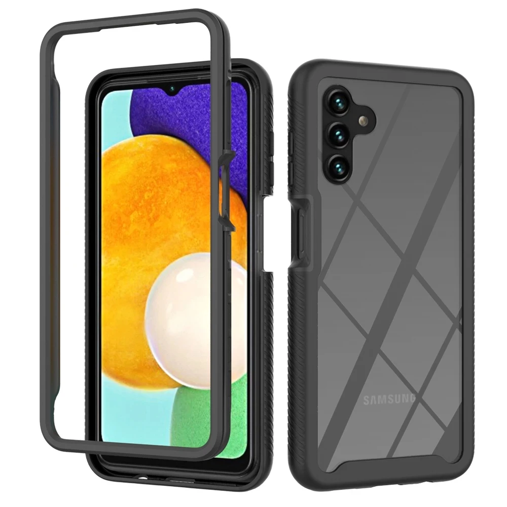 

2in1 Transparent Back Case For Samsung Galaxy A53 A73 A33 A13 A52 A72 A22 A23 A32 A51 A71 A50 A70 TPU+PC Shockproof Cover Funda