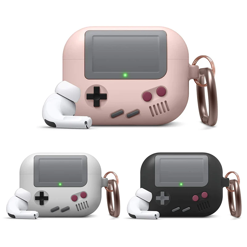 

For AirPods Pro Case Fashion Retro Game Earphone Case for Airpods Pro Cute 3D Silicone Headphone Cover Keychain