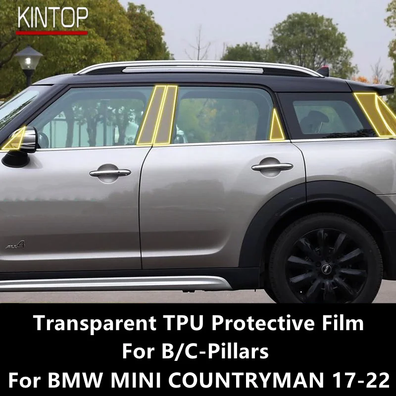 

For BMW MINI COUNTRYMAN 17-22 B/C-Pillars Transparent TPU Protective Film Anti-scratch Repair Film Accessories Refit