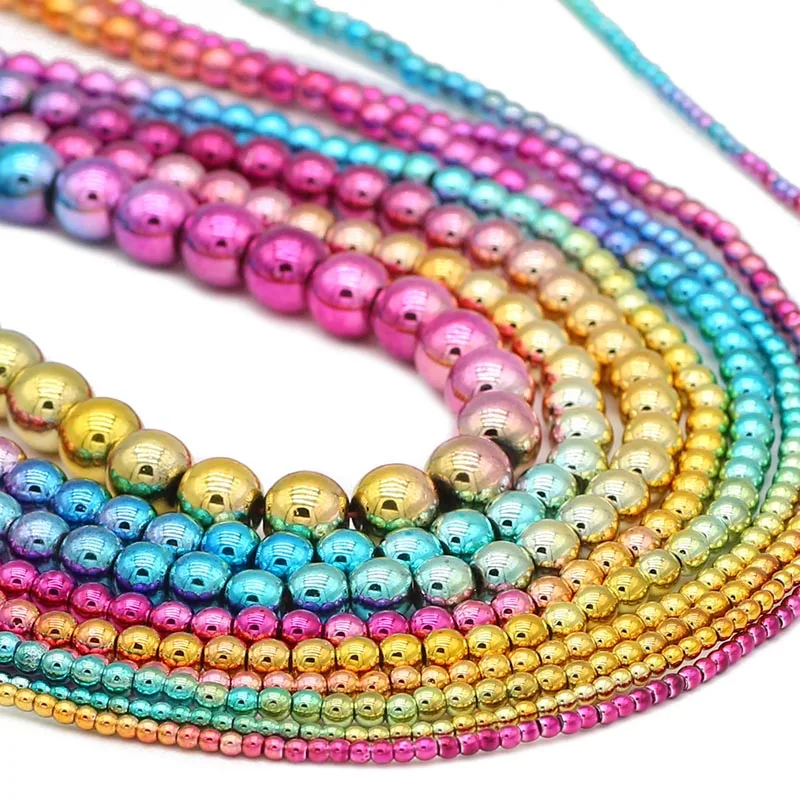 Натуральный камень, круглые градиентные цвета, гематит 2/3/4/6/8 мм, разделительные бусины, аксессуары для браслетов