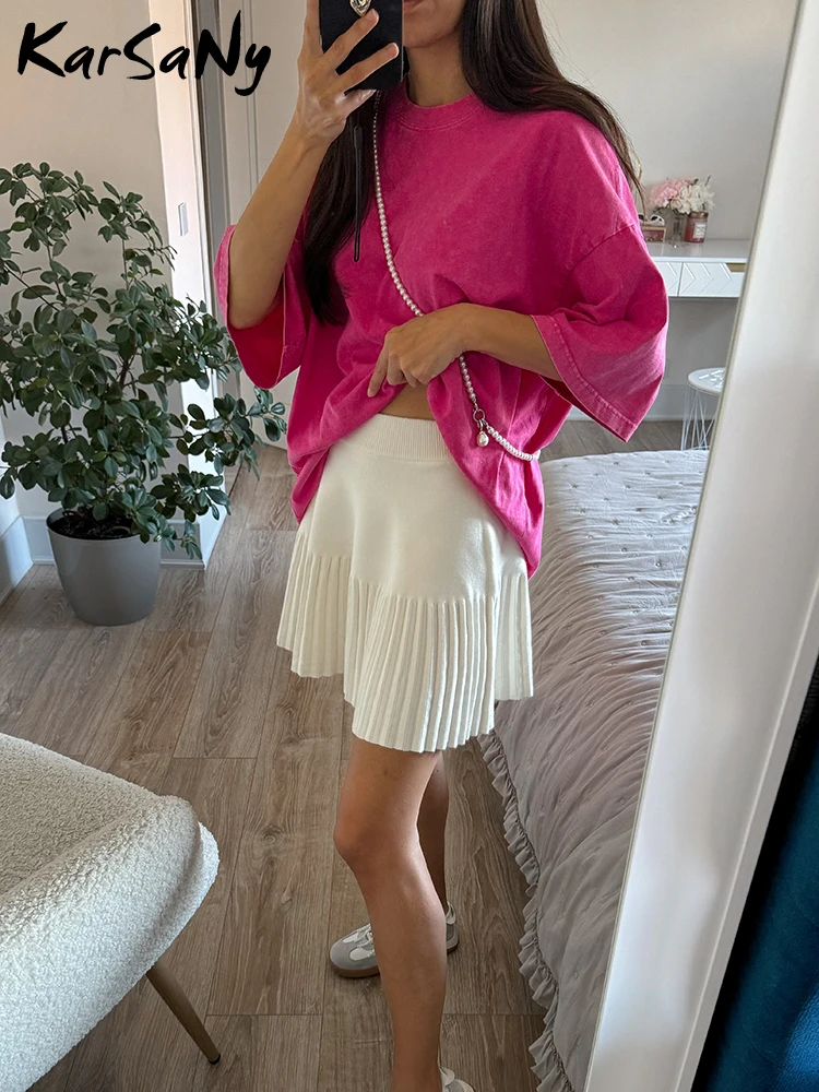 Вязаная плиссированная школьная юбка женская осенне-зимняя сексуальная