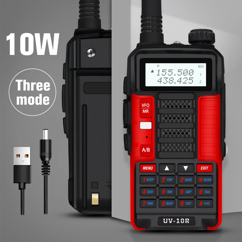 Baofeng Professional Walkie Talkie UV-10R 10W 128 Channels VHF UHF Dual Band 2Way CB Ham Radio Baofeng UV 10R better than UV 9R