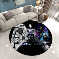 gamepad round carpet creative printed floor rug for living room large anti slip baby crawling mat stain proof bedside decoration