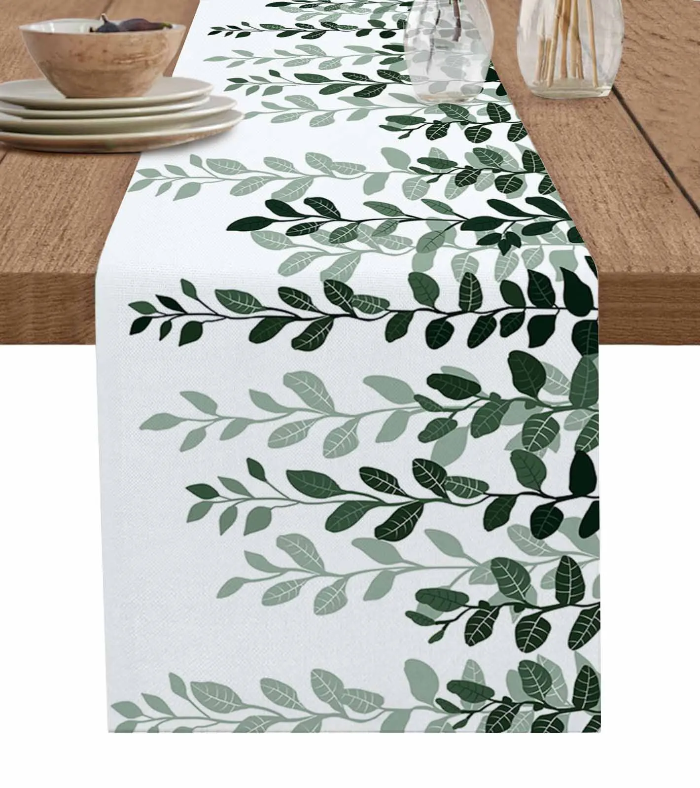 

Rustic Leaves Plants Table Runner Luxury Wedding Decor Table Runner Home Dining Holiday Decor Tablecloth