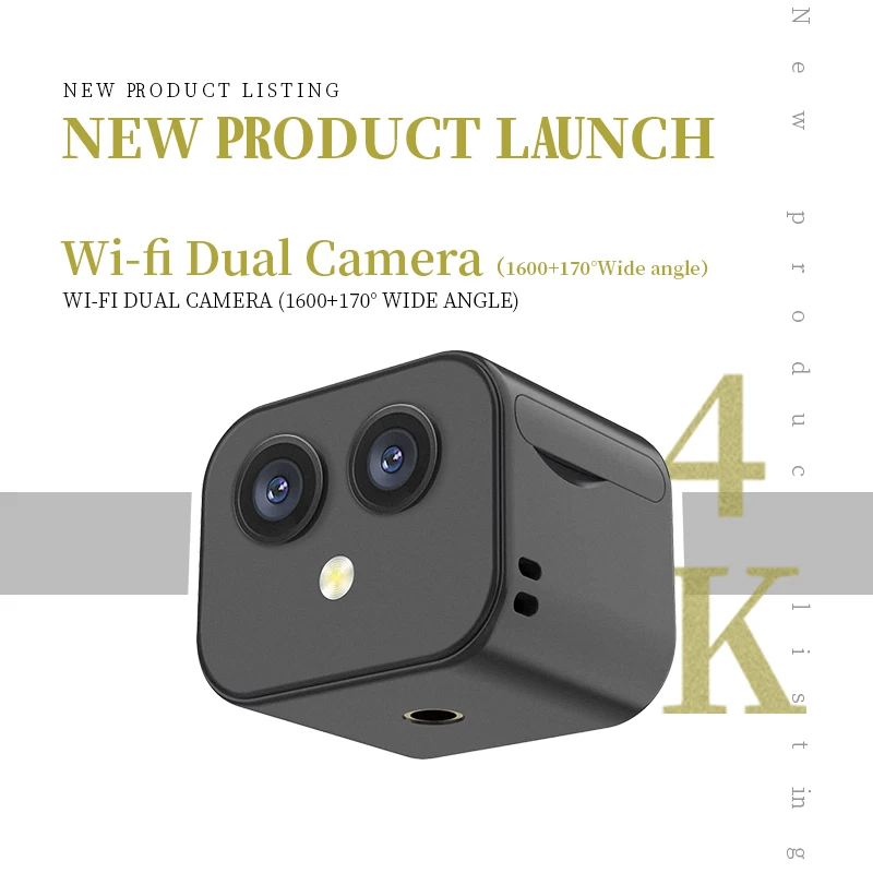 

New product D3 HD 4K dual lens Magnetic Intelligent wireless Wifi Camera 170 degree wide angle Suitable for various scenarios