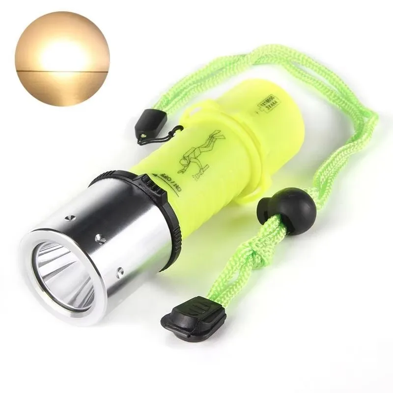 

Tinhofire T6 желтый водонепроницаемый фонарик для дайвинга